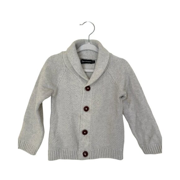 Inextenso Gray Shaw Collar Knit Cardigan Toddler Boy - Size 18M - Picture 1 of 7